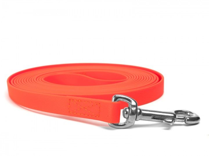 BioThane Schleppleine 16mm orange mit Handschlaufe, genäht Mystique