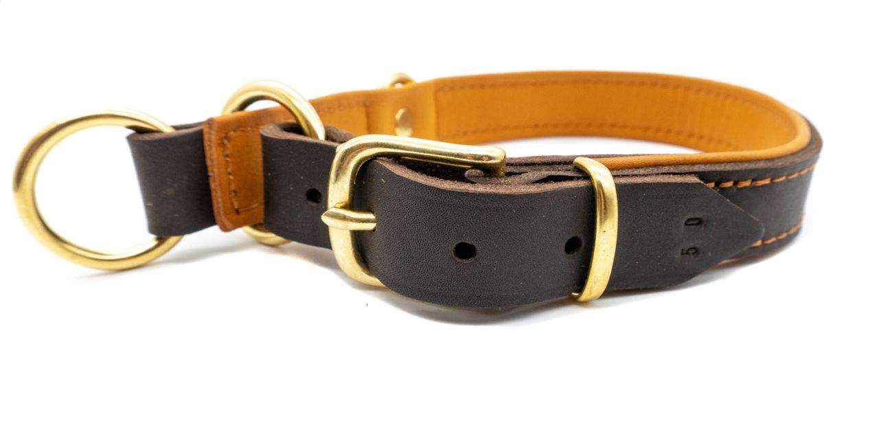 Zugstopp-Leder-messing