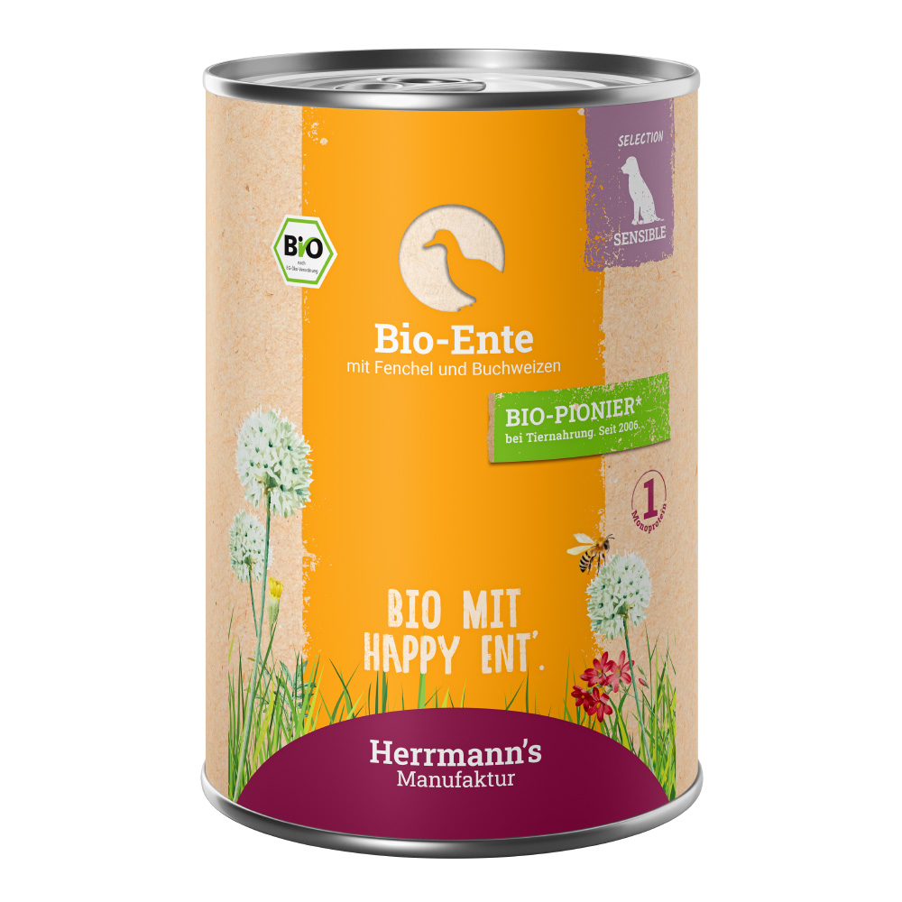 Herrmann's Sensibel Menü Bio Ente mit Fenchel und Buchweizen 400 g Herrmann's Sensibel Menü Bio Ente mit Fenchel und Buchweizen 400 g