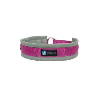 Zugstopphalsband-Fun_Farbe_grau-pink AnnyX Zugstopp Halsband Grau / Pink