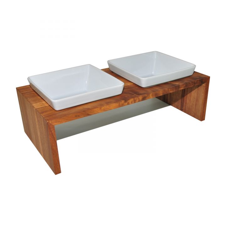 Futterstation Meshidai True Teak Doppelnapf