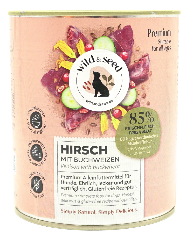 Wild & Seed Premium Nassfutter Hirsch mit Buchweizen