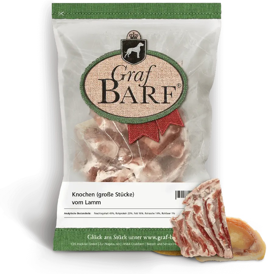Graf Barf Knochen Lamm 1 kg, roh & gefroren