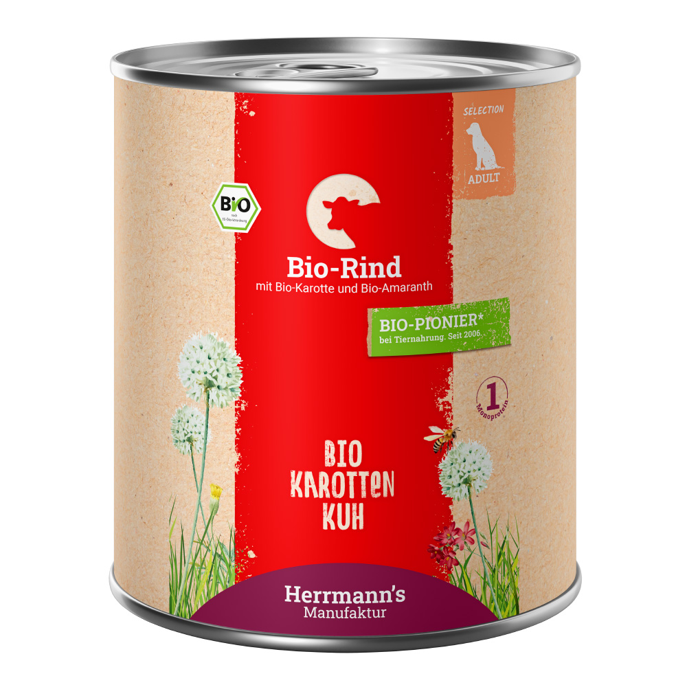 Herrmann's Selection Menü Bio Rind mit Karotten und Amaranth 800 g