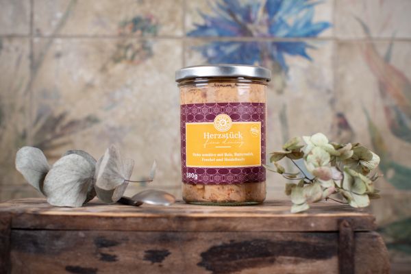 Paul & Paulina Herzstück Huhn sensitiv mit Reis, Buttermilch, Fenchel und Heidelbeere 380 g