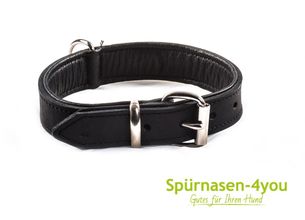 Kairo-schwarz-30mm Lederhalsband Kairo 30 mm, Schwarz