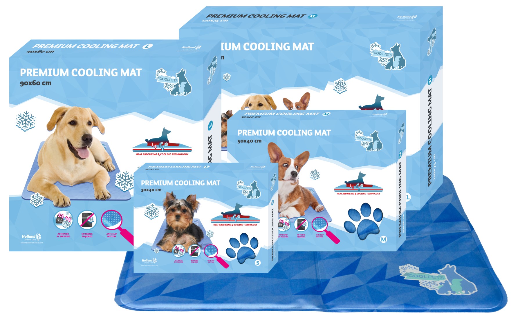 COOL023-COOL025-COOL0261-COOL0263-groep CoolPets Premium Cooling Mat | Kühlmatte