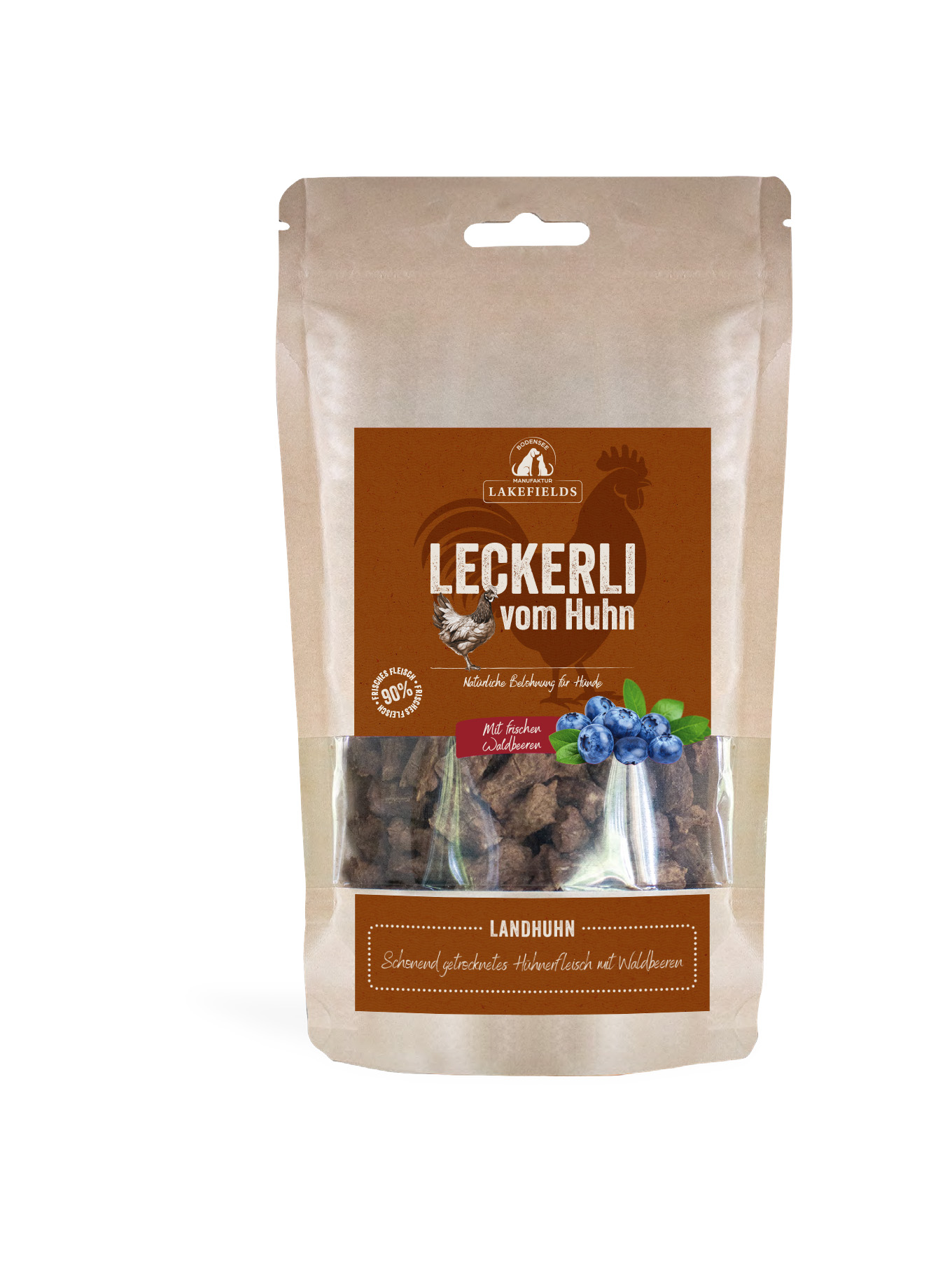 Lakefields Trockenfleisch vom Landhuhn 150g