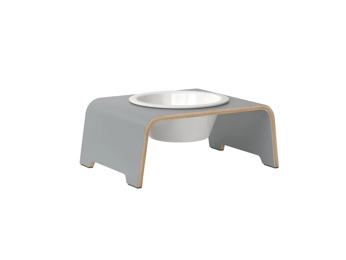 dogBar_SINGLE_M-140_Grey_Porcelaine_ed31bb18-e322-4d6f-84ed-cd1f09143a59 dogBar® Single Grau M-Small  mit Porzellannapf
