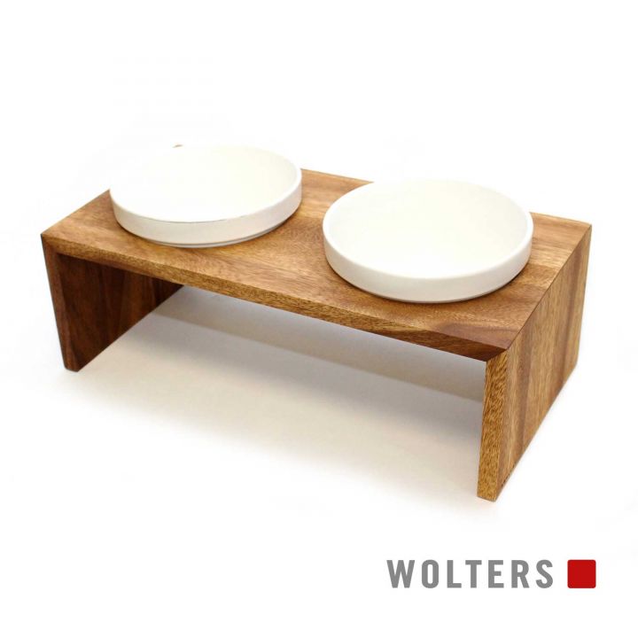 Futterstation Gohan Teak Doppelnapf