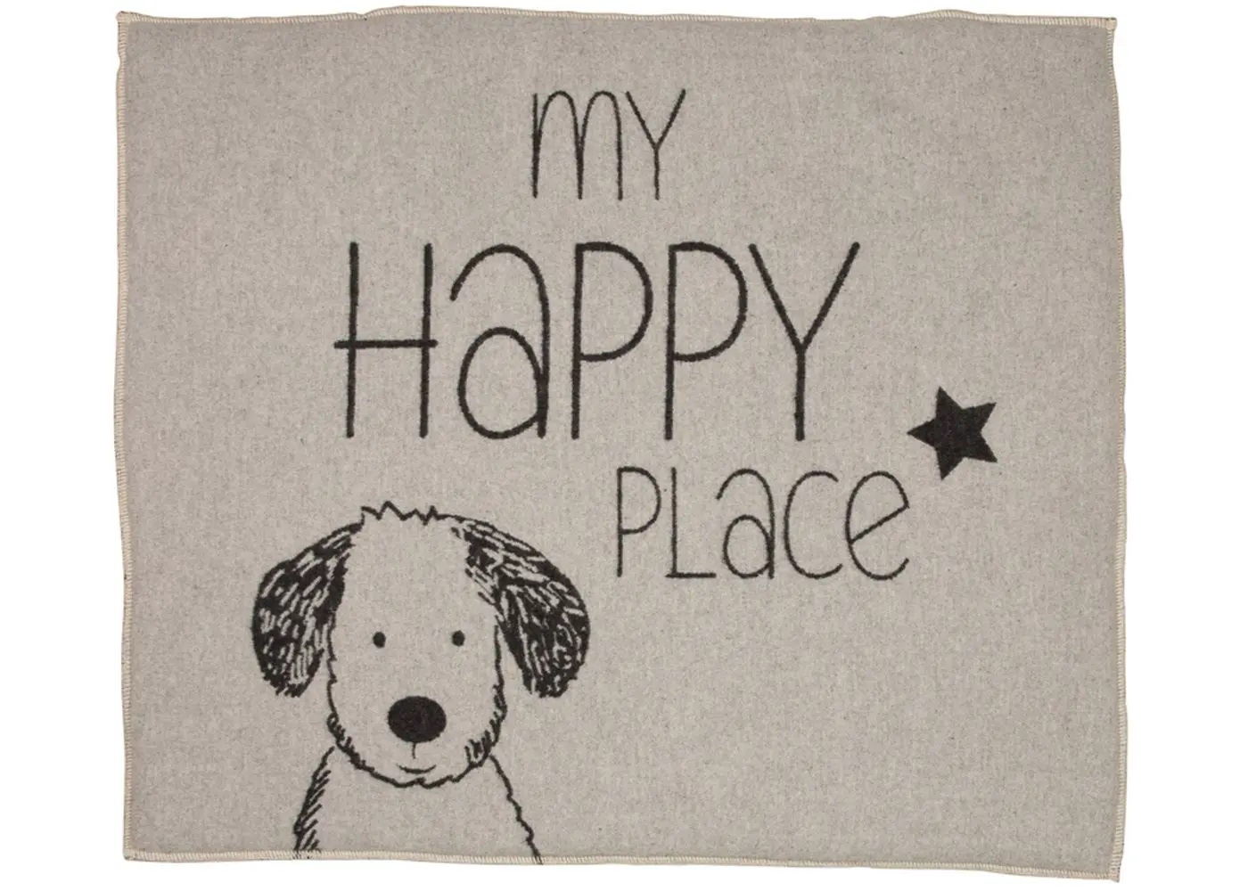 DF Hundematte, wattierte Hundedecke “My happy place“  70 x 80 cm Farbe:Filz