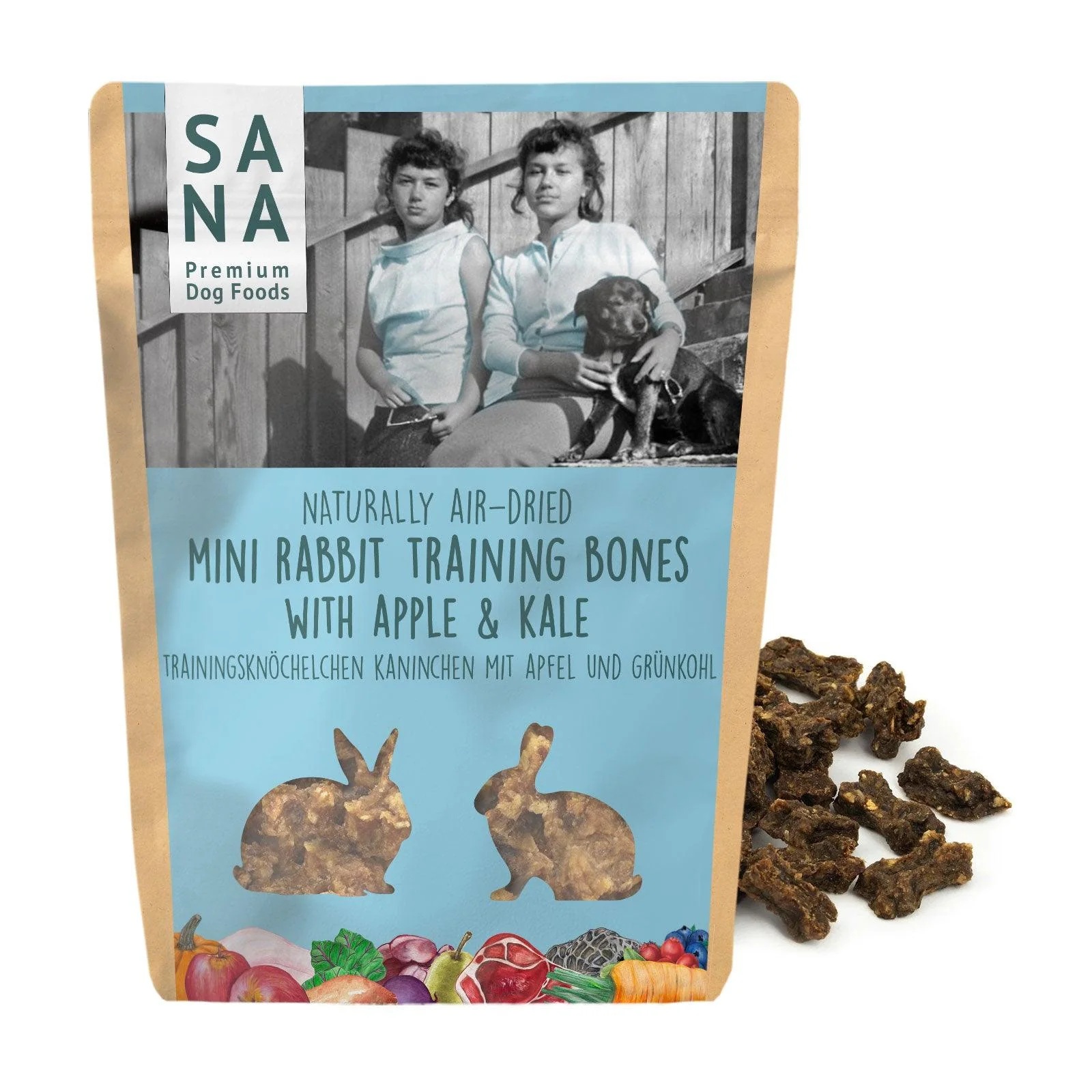 SANADOG Trainingsknöchelchen Kaninchen mit Apfel und Grünkohl
