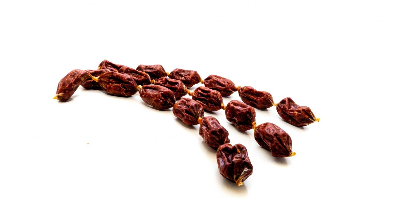 DSC02348 Pfaffinger Entenwürstel- Minis mit Apfel & Kokos