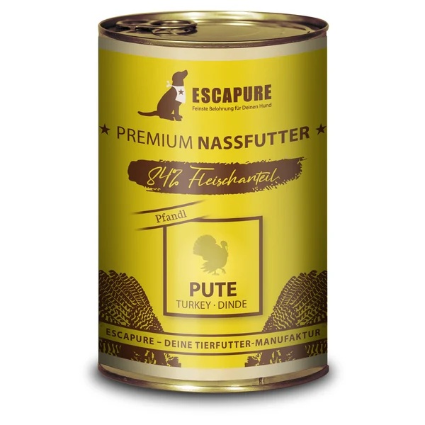 Escapure Puten Pfandl, getreidefreies Nassfutter für Hunde