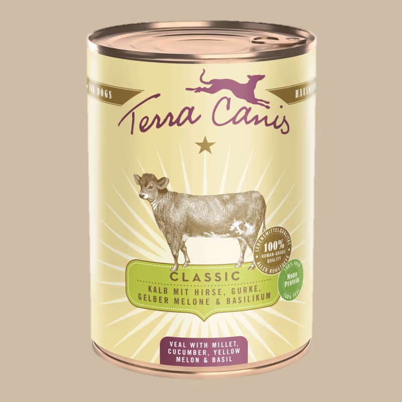 TC_Classic_Kalb_400g_Shop_800x800 Terra Canis Kalb mit Hirse, Gurke, gelber Melone & Basilikum