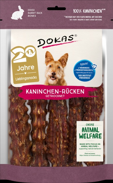 DOKAS Kaninchen-Rücken getrocknet 120 g