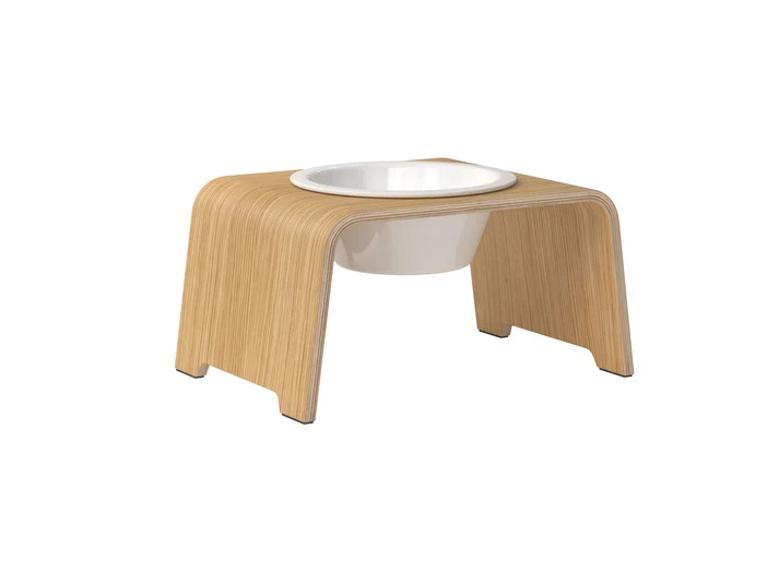 dogBar_SINGLE_M-180_Oak-light_Porcelain_98840265-1ddc-4e3d-9a9f-35b02e62e401 dogBar® Single Eiche hell M  mit Porzellannapf