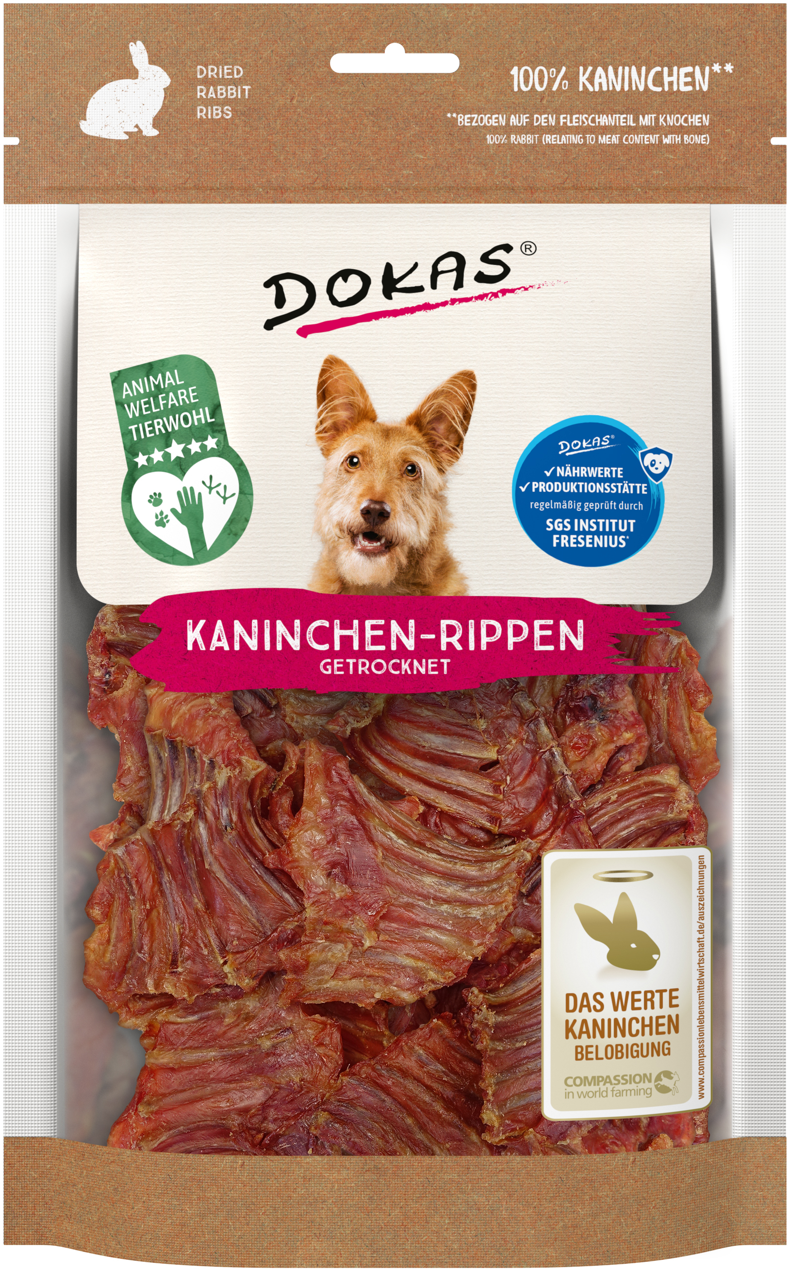 DOKAS Kaninchen-Rippen getrocknet 100 g