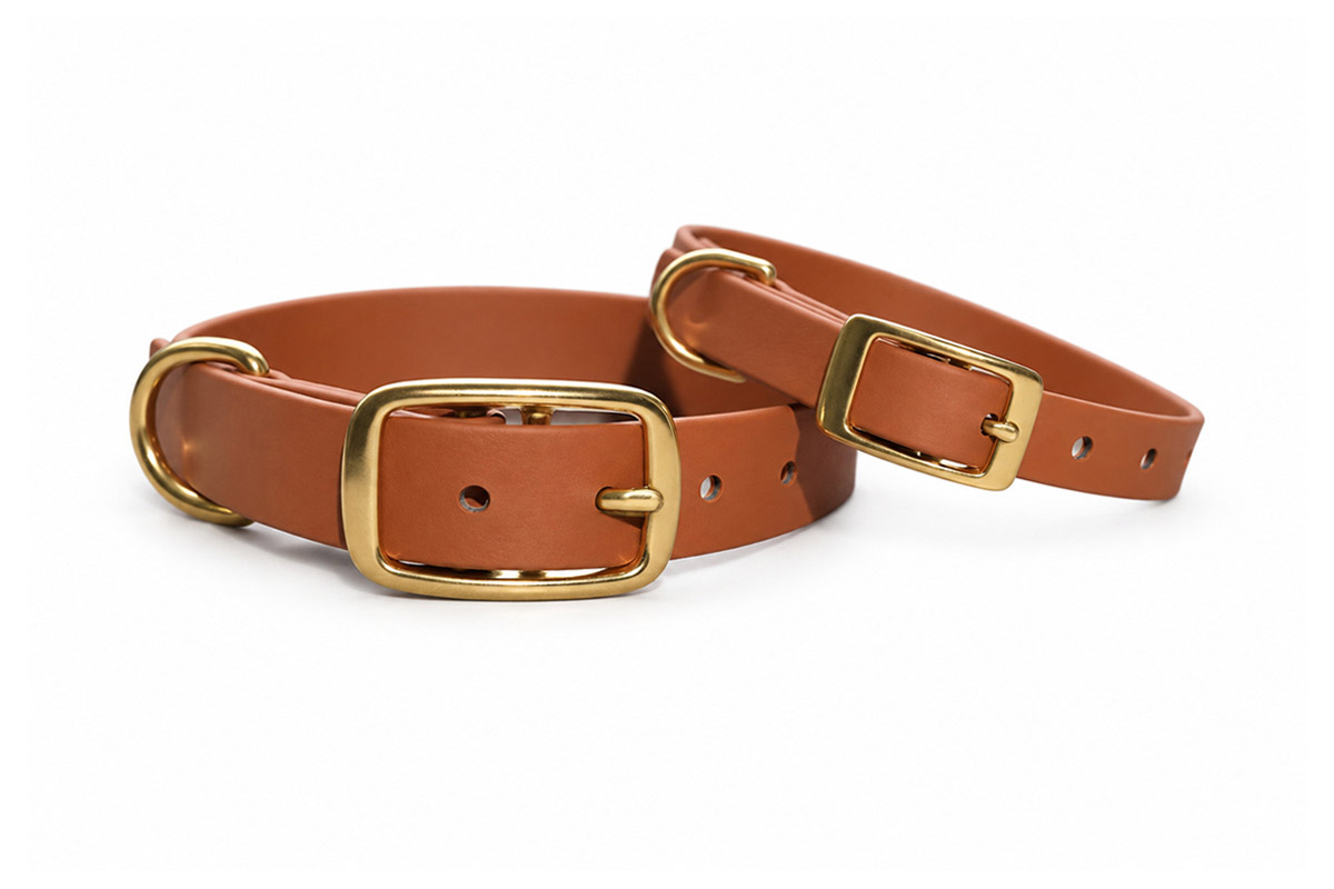 TREUSINN STAY BioThane Hundehalsband Hellbraun – verstellbar
