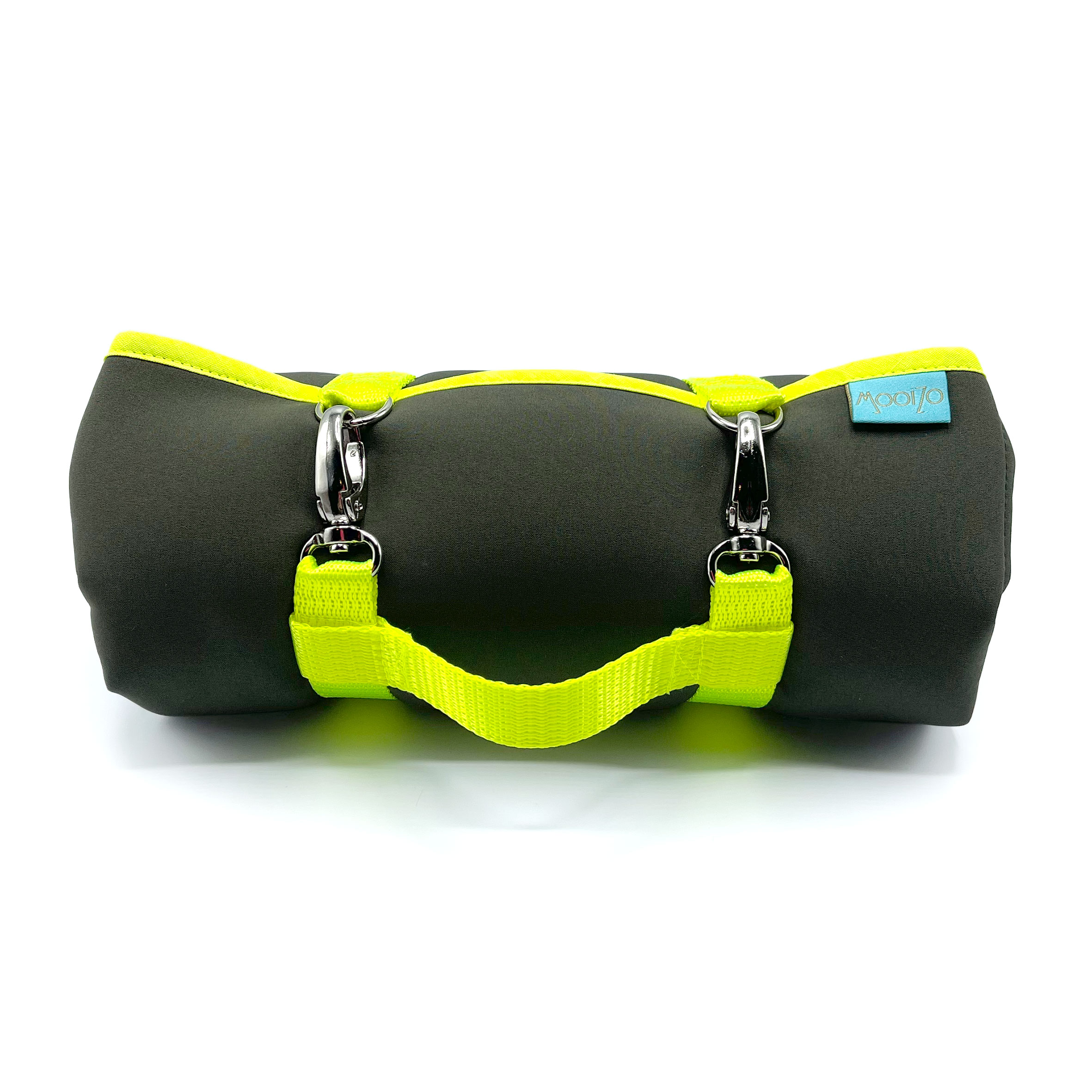 MooiZo Dog'n Roll Hundereisedecke Khaki- NeonGelb - Teddyflausch