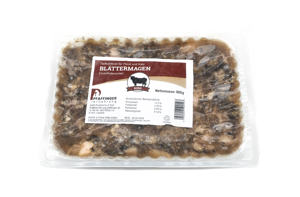 Pfaffinger Blättermagen 500 g roh, (gewolft)
