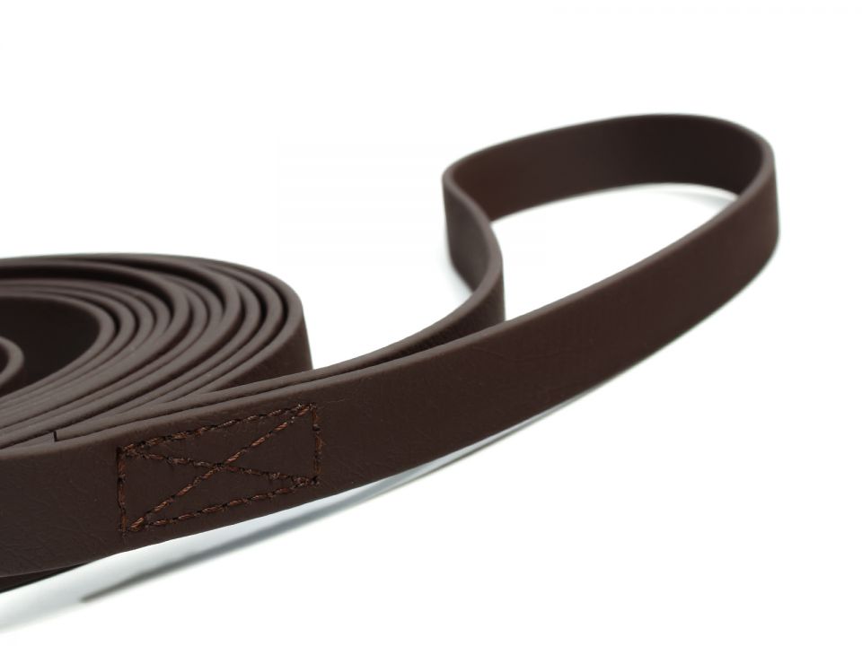BioThane Schleppleine 13mm braun mit Handschlaufe, genäht  Mystique