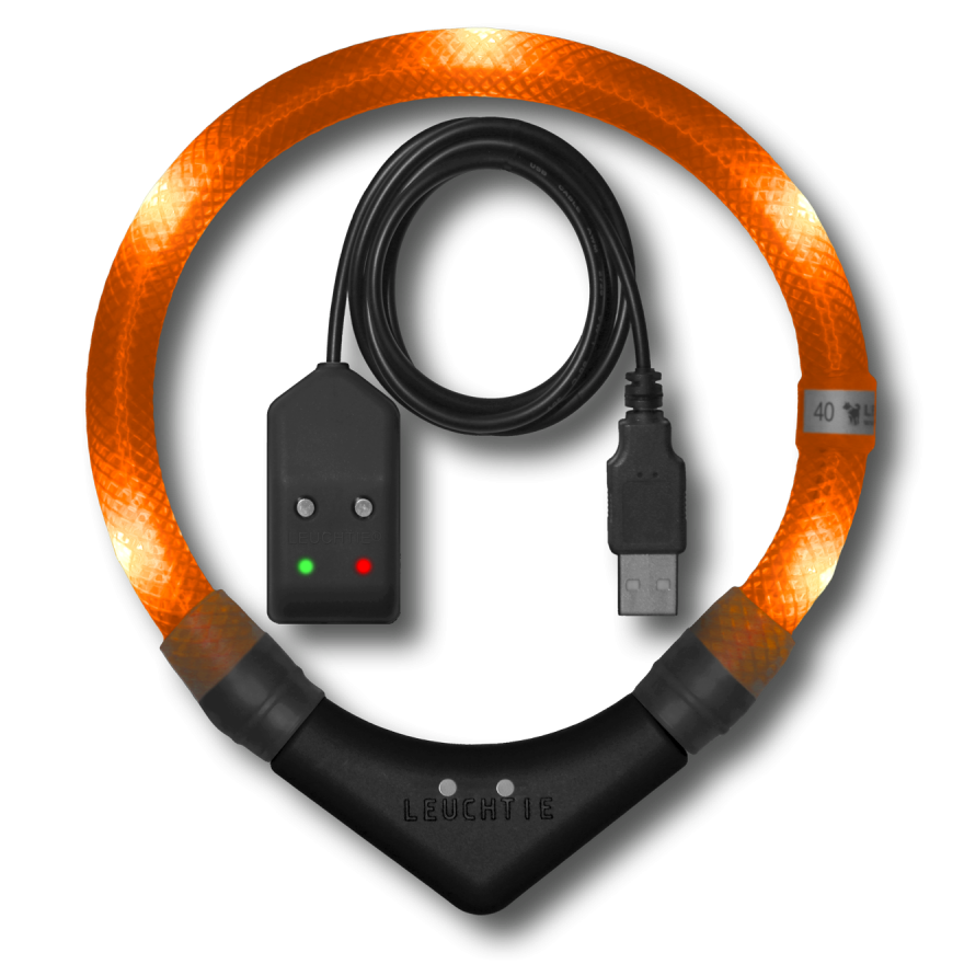 led-leuchthalsband-leuchtie-hund-pro-easycharge-sunset-orange LEUCHTIE  Easy Charge Sunset-Orange