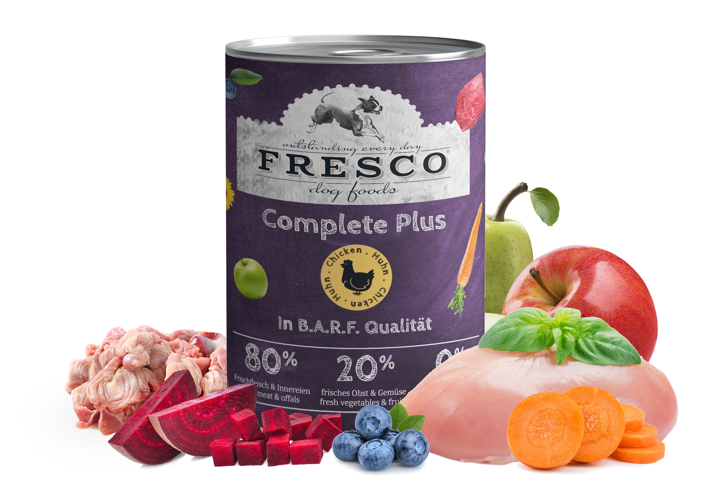 nassbarf-complete-plus-huhn-01 FRESCO Complete Plus Huhn (haltbares B.A.R.F.) 400 g