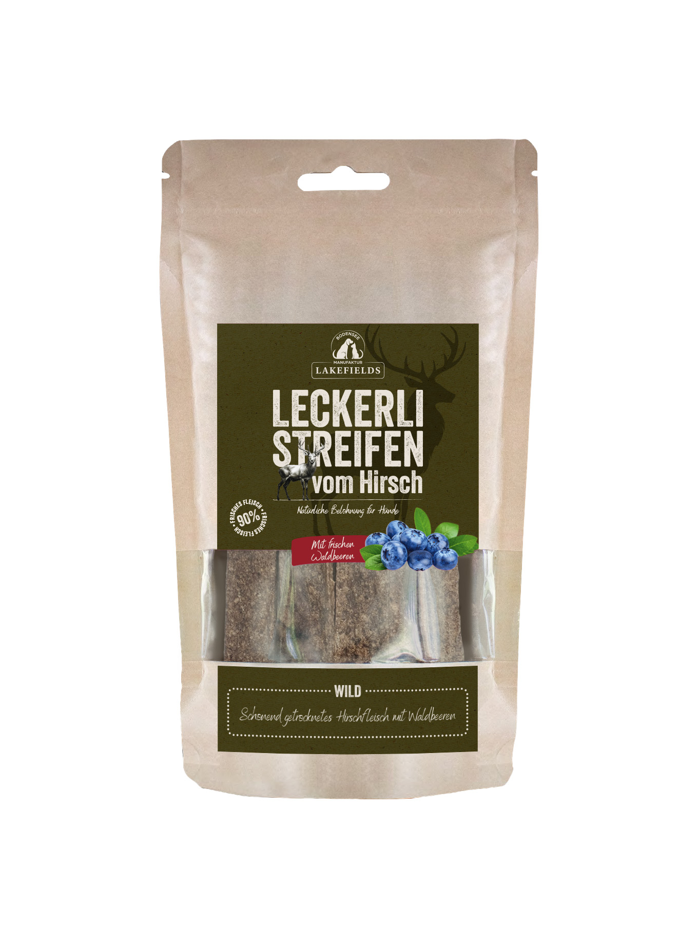 Lakefields Leckerli-Streifen vom Hirsch 150g