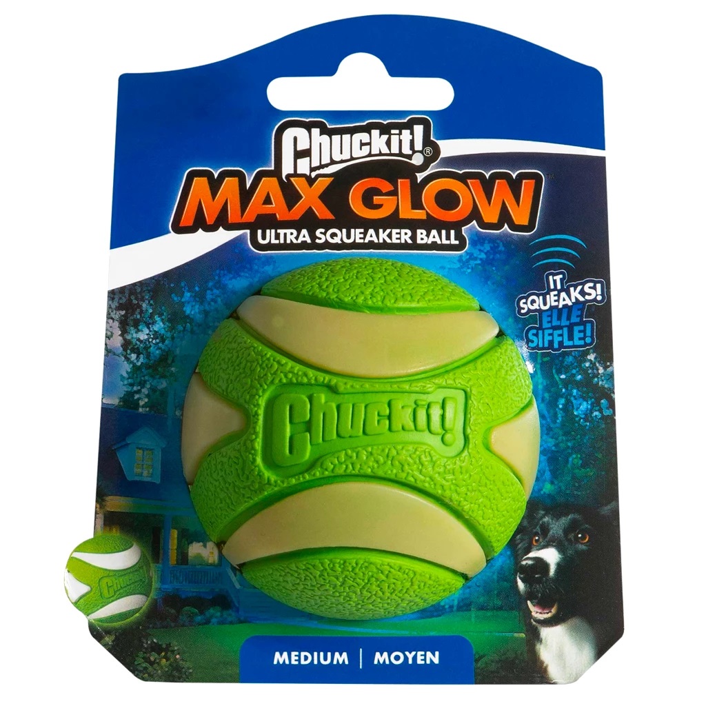 CHUC43142-main Chuckit! Max Glow Ultra Squeaker Ball M