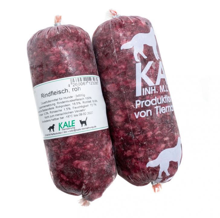 KALE-Rindfleisch-roh Rindfleisch roh 1kg (2x500 g)