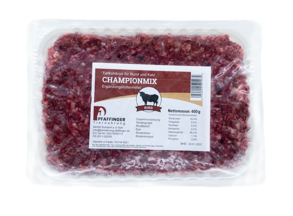 Pfaffinger Championmix 400 g roh, (gewolft)