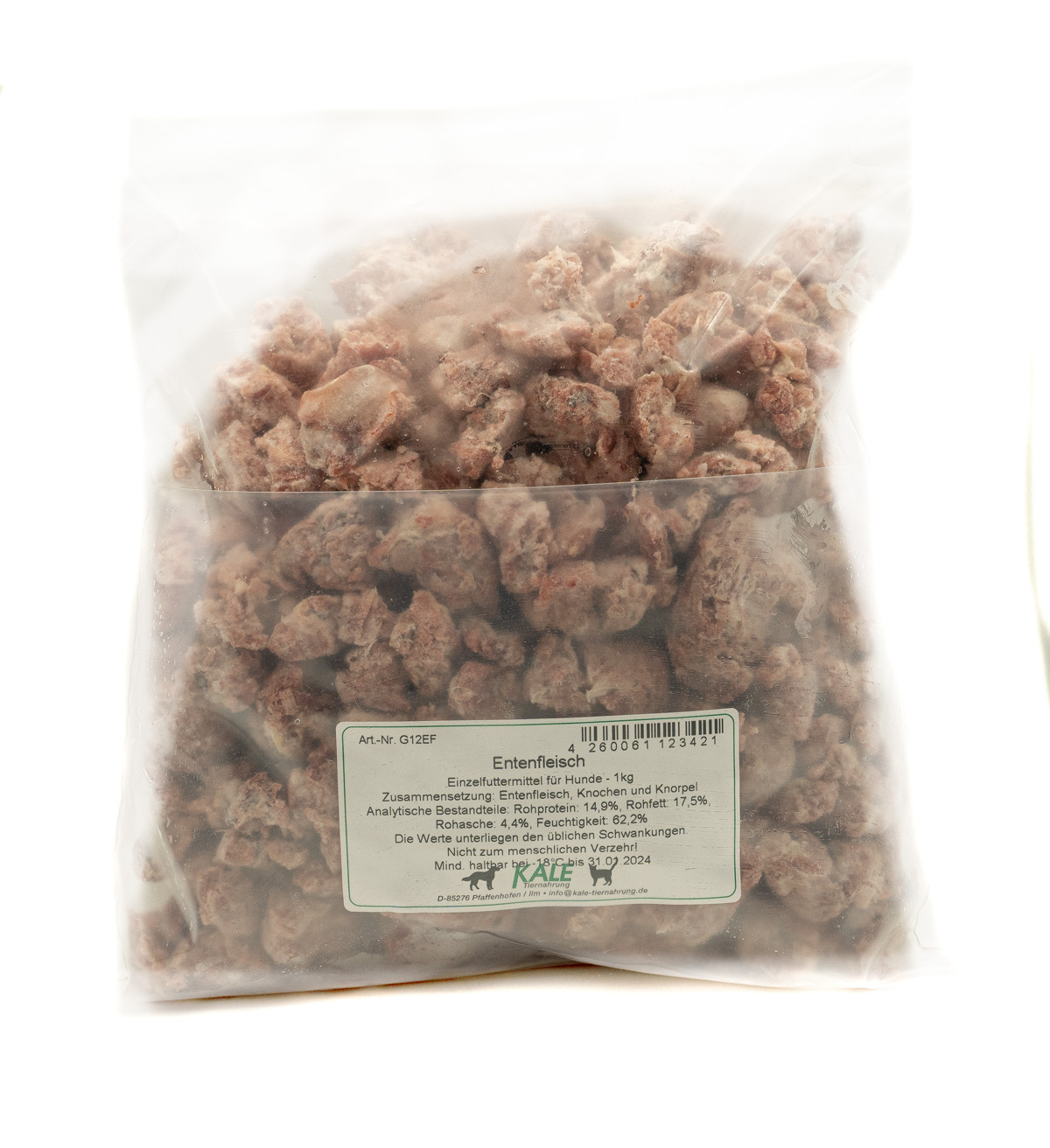 KALE-Ente-roh Entenfleisch mit Knorpel roh 1kg (Beutel)