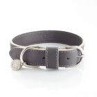 DOG'S DELI Lederhalsband Grau
