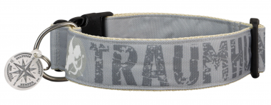 Segeltuch Halsband MUD Traumhund Gr. M (grau)