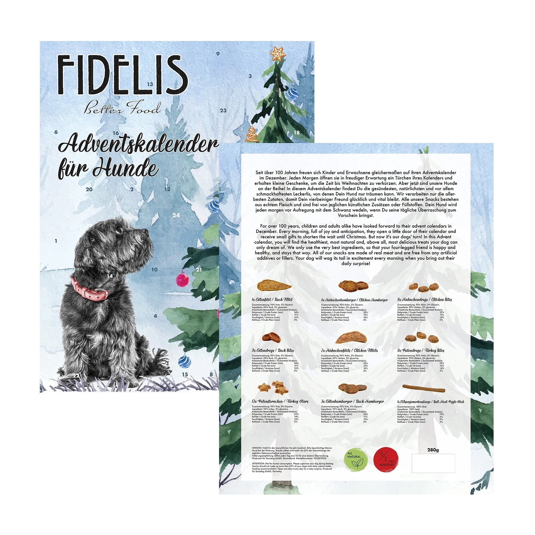 Fidelis XL - Adventskalender für Hunde (53 x 42cm)