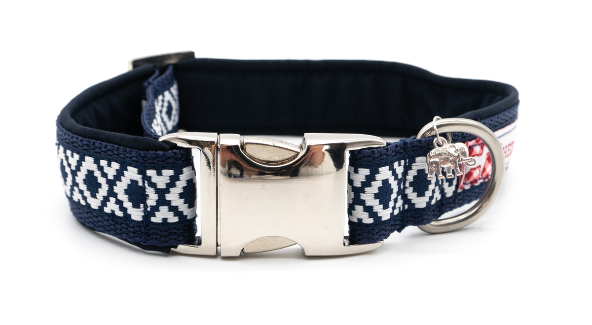 CHEZ LILLI  Halsband Boho Blau  Größe M