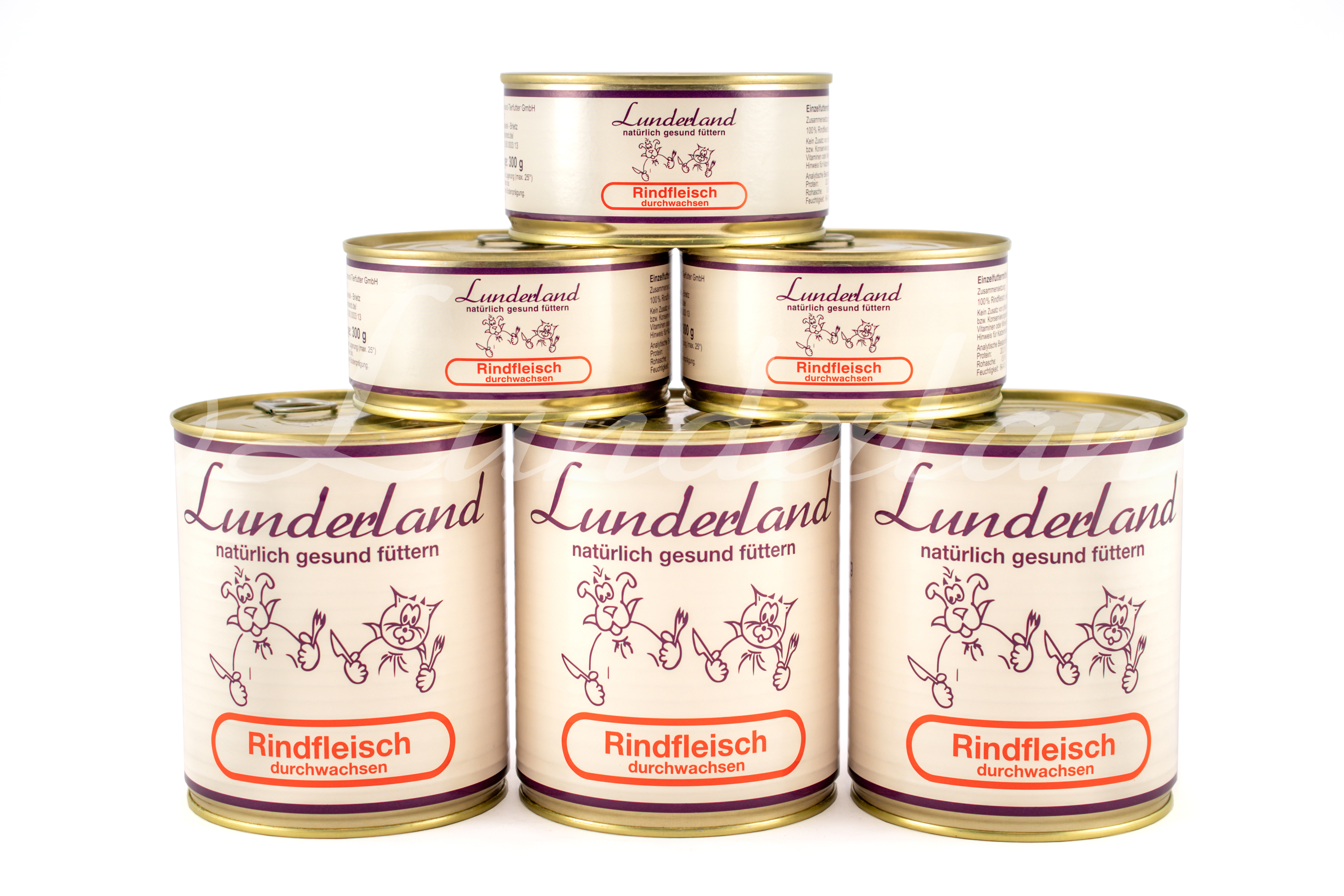 Rind-durchw-Dose-vorn Lunderland Dosenfleisch Rindfleisch durchwachsen 300 g