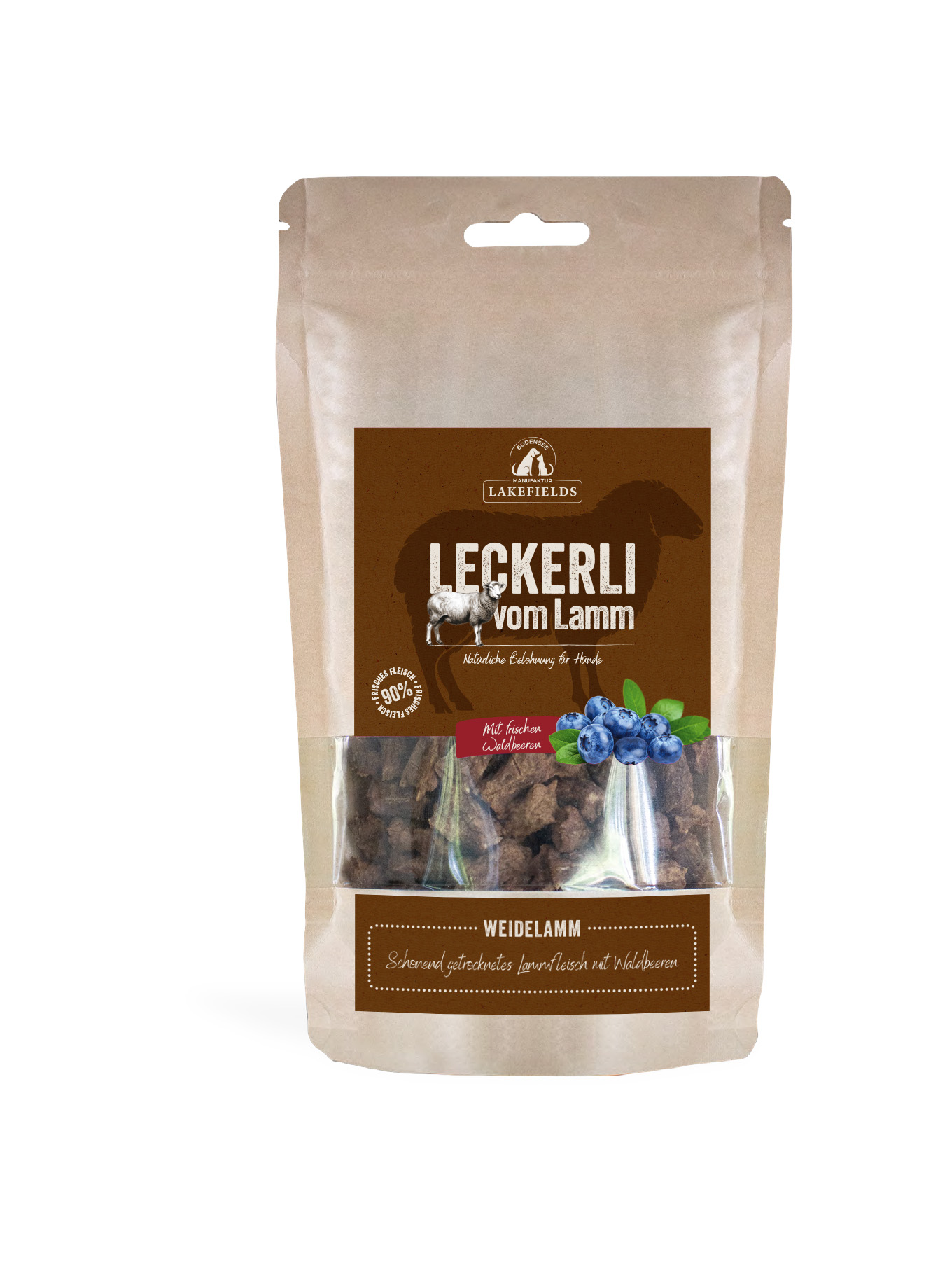 Lakefields Trockenfleisch vom Weidelamm 150g
