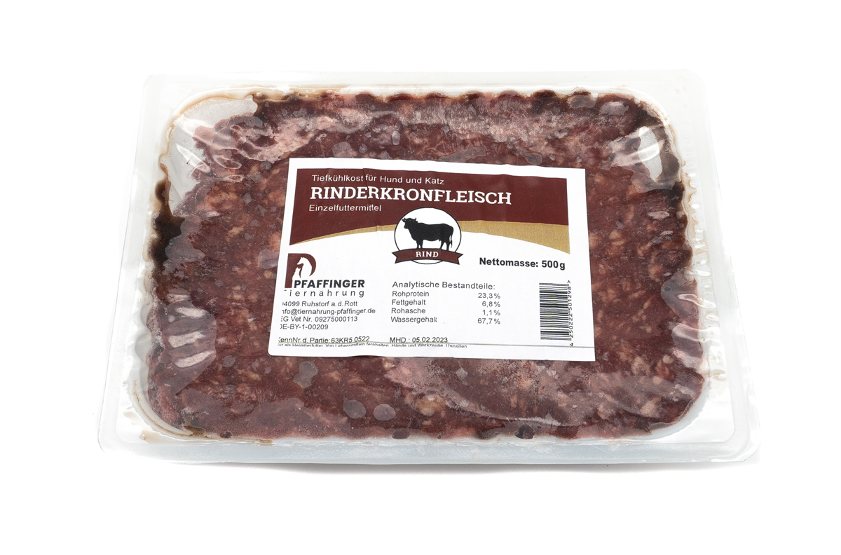 Pfaffinger Rinderkronfleisch 500 g roh, (gewolft)