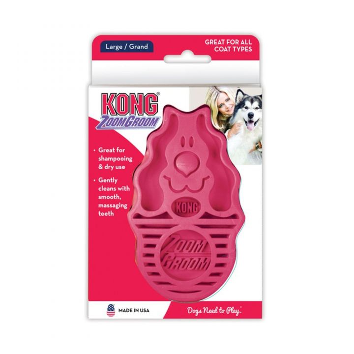 ZG1E-3 KONG Zoom Groom Hundebürste Himbeere