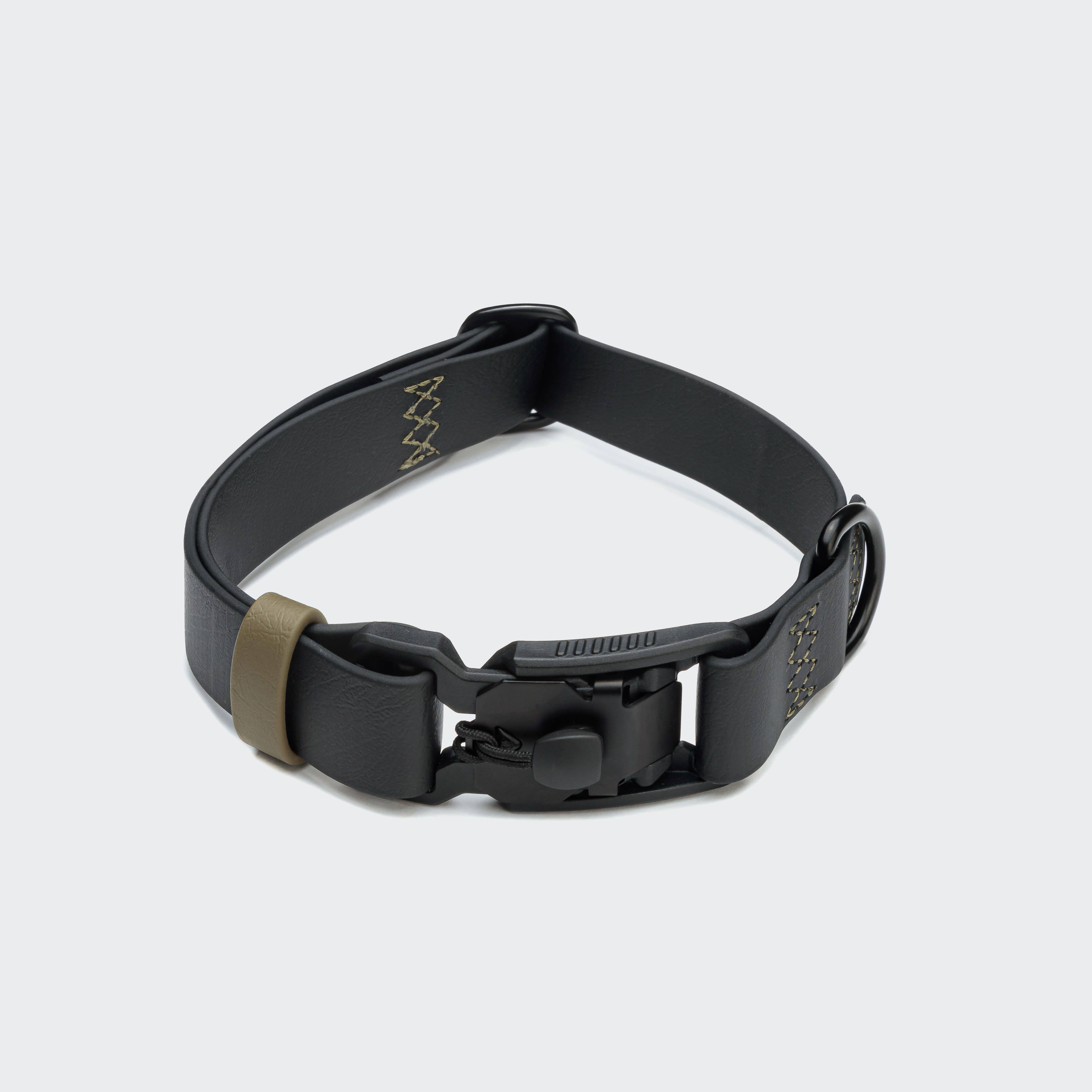 cloud7-dog-collar-ipanema-black-on-grey Cloud7 Bio Thane Hundehalsband Ipanema Schwarz - Olive
