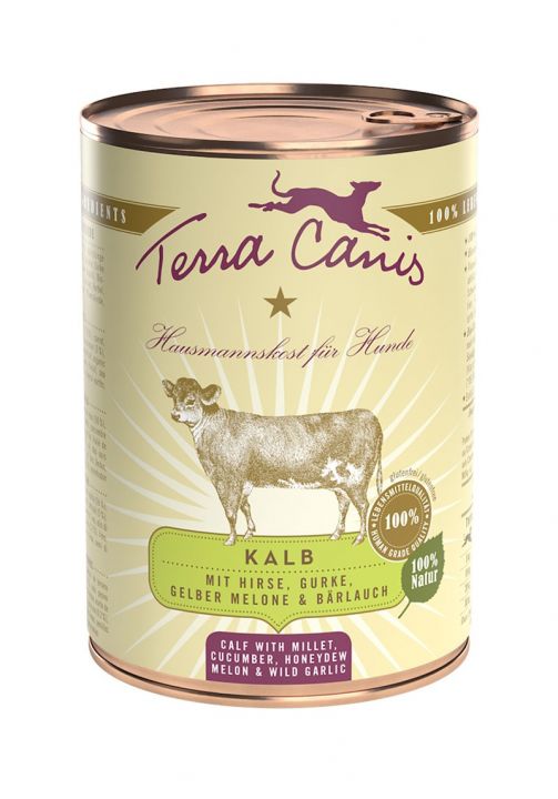 terracanis_classic_400_kalb_web Terra Canis Kalb mit Hirse, Gurke, gelber Melone & Bärlauch