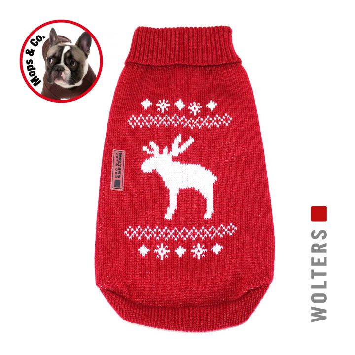 4019008380072551bf1bec23c9 Wolters Mops Hundepullover Elch Rot/Weiß