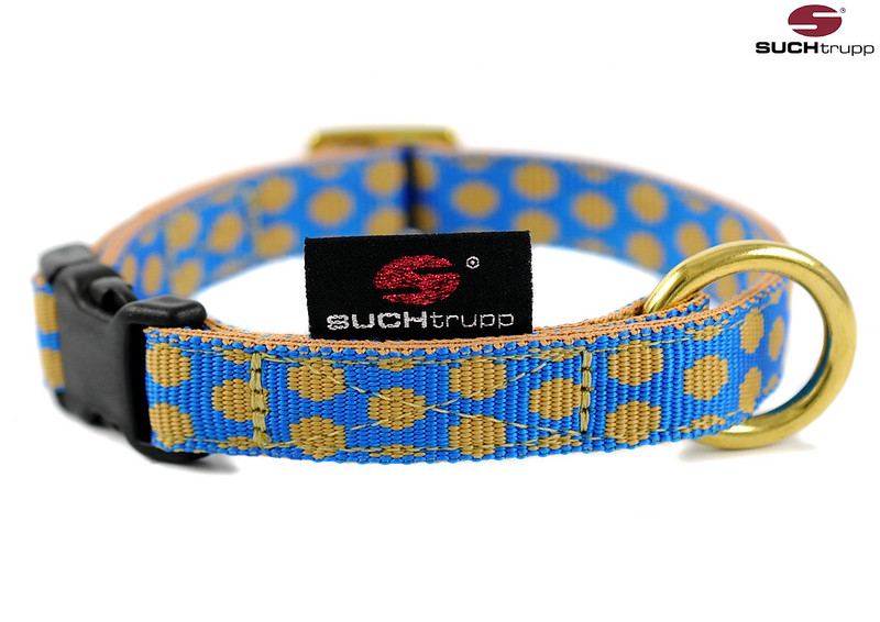 SUCHtrupp® Dots Royal-blue - beige Golden medium