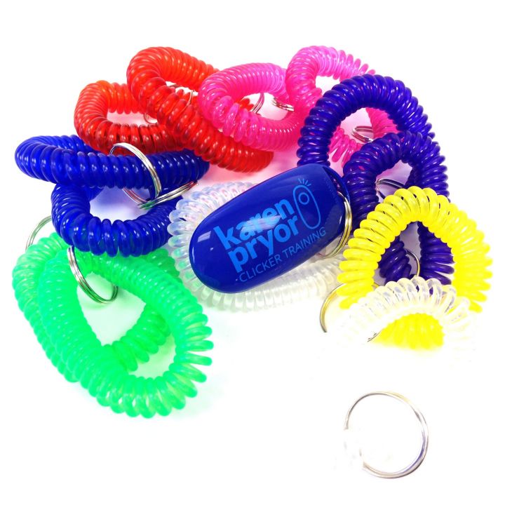 Rainbow Color Wrist Coil Armband von Karen Pryor, farblich unsortiert