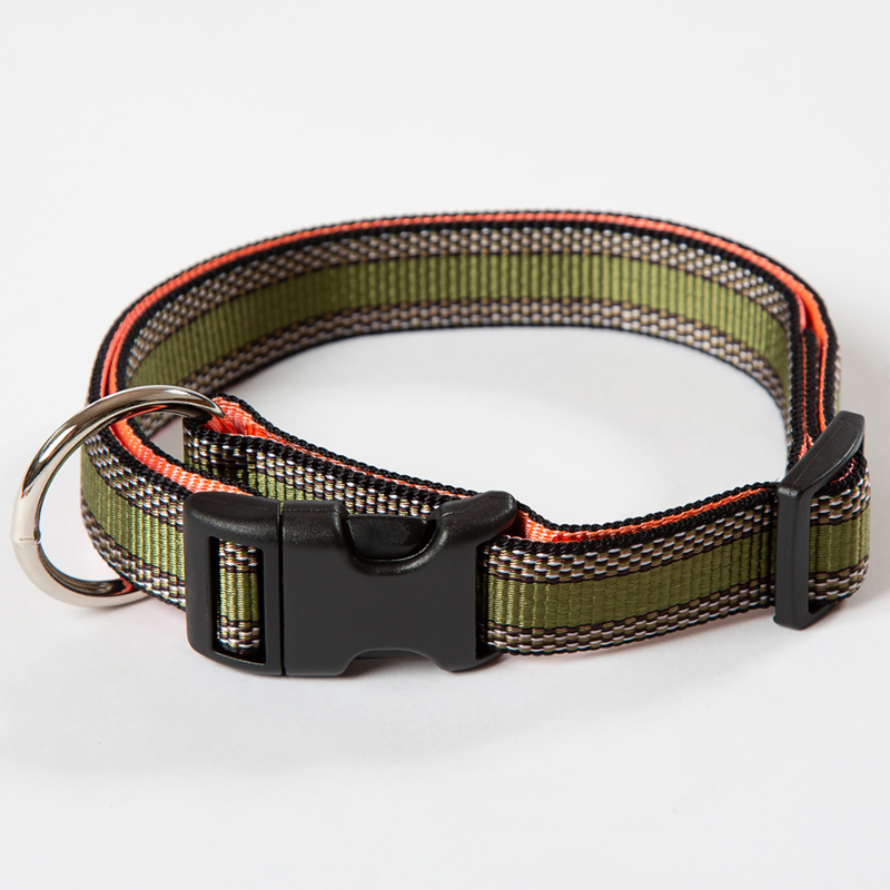 hundehalsband_wienerlock_steckloss_muster_khaki Hundehalsband Nylon Muster Khaki