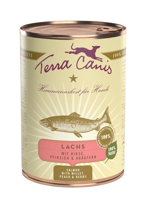 140301-400g_classic_lachs_web5745755e85c46 Terra Canis Lachs mit Hirse, Pfirsich & Kräuter, 400g
