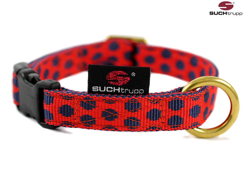 SUCHtrupp® Dots Red-Darkblue Golden small