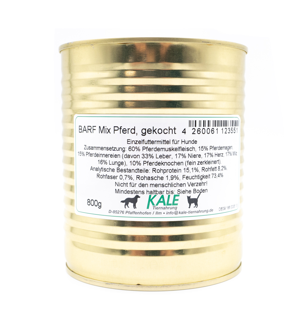 KALE-Barf-Mix-Pferd KALE BARF-Mix Pferd gekocht 800g STL